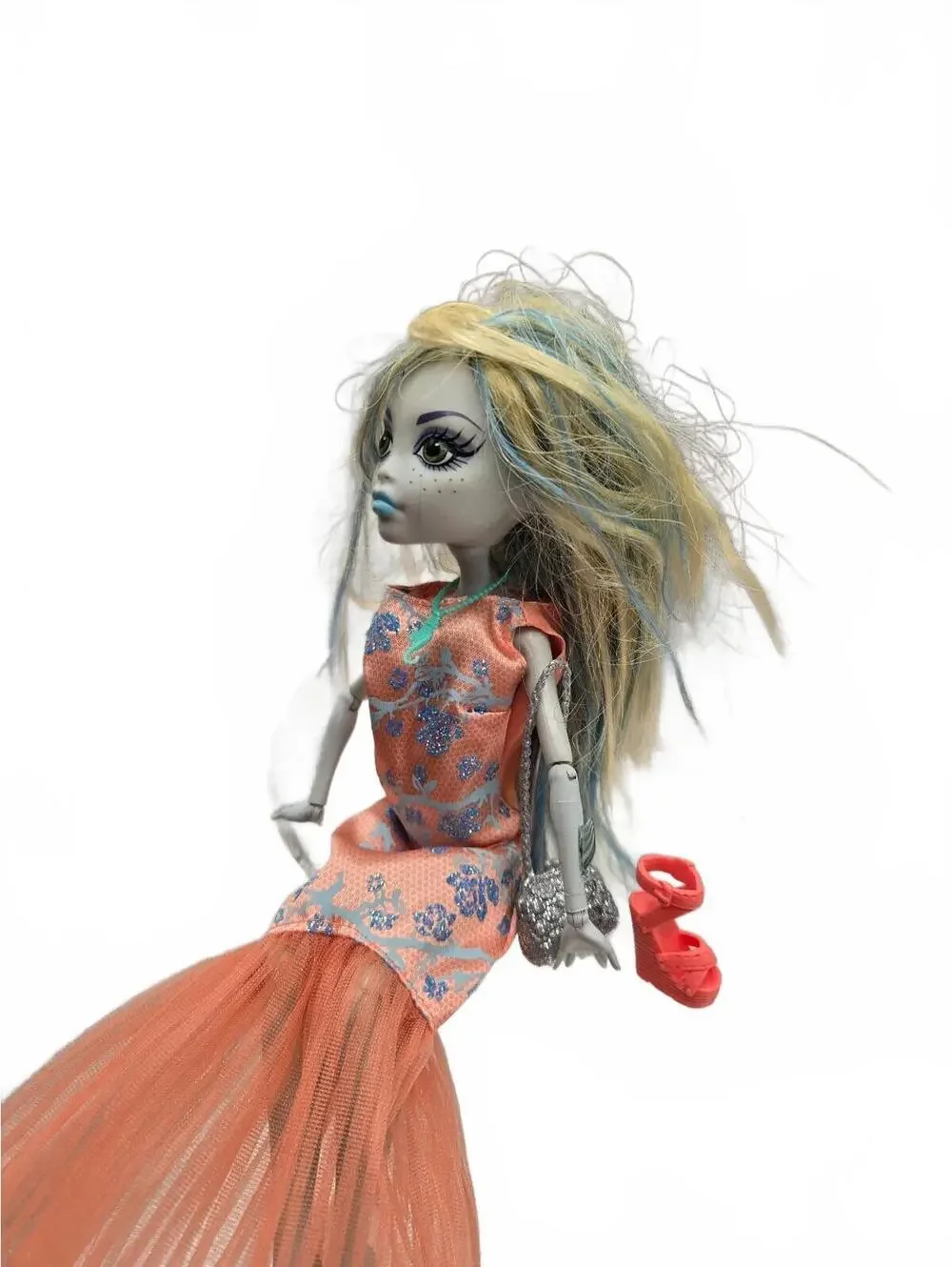 Monster High Lagoona Blue Doll in Peach Dress with Tulle Skirt